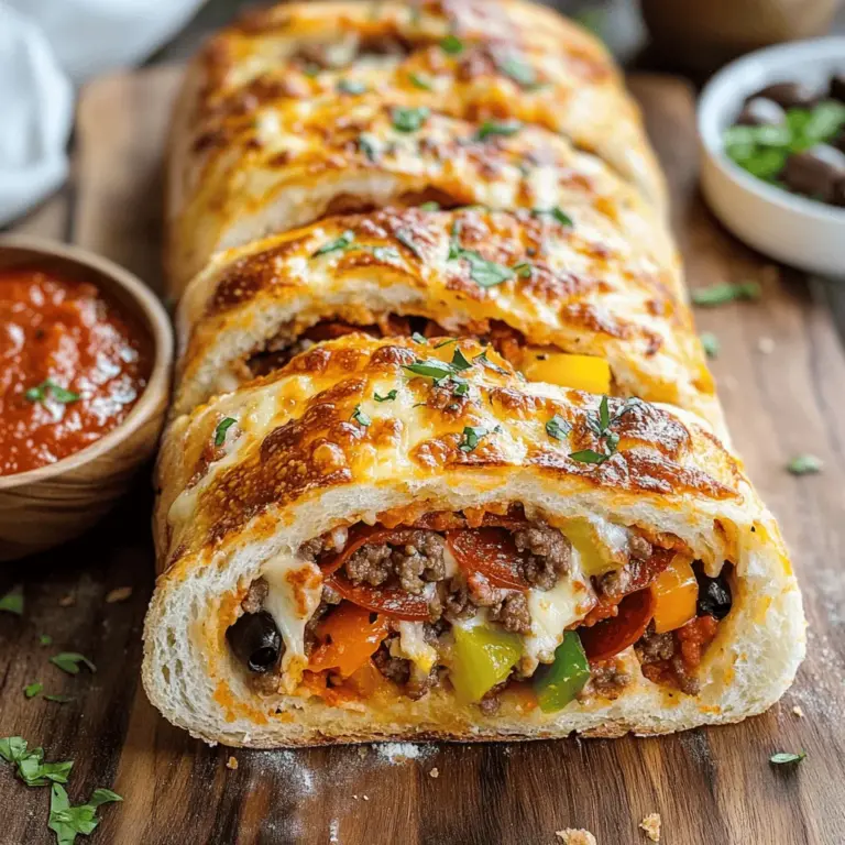 In the world of comfort food, few dishes can compete with the delightful combination of cheese, meats, and savory spices encased in warm, soft dough. The Cheesy Pepperoni Paradise Stromboli is a prime example of this culinary wonder, combining classic pizza flavors into a portable, easy-to-eat treat. When you think of comfort, this Stromboli is sure to pop into your mind—its warm, cheesy center and crispy outer layer create a taste sensation that is hard to resist. Perfect for game days, family gatherings, or a cozy night in, this recipe not only satisfies hunger but also brings people together.