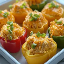 Buffalo Chicken Dip Stuffed Sweet Bell Peppers is a culinary delight that unites two beloved favorites into a single, mouthwatering dish. Imagine the rich, spicy flavors of buffalo chicken dip cradled within the vibrant, nutritious embrace of sweet bell peppers. This fusion recipe not only satisfies taste buds but also offers a health-conscious alternative to traditional buffalo chicken dip. Perfect for a variety of occasions—be it game days, parties, or casual weeknight dinners—this dish is sure to impress guests and family alike.