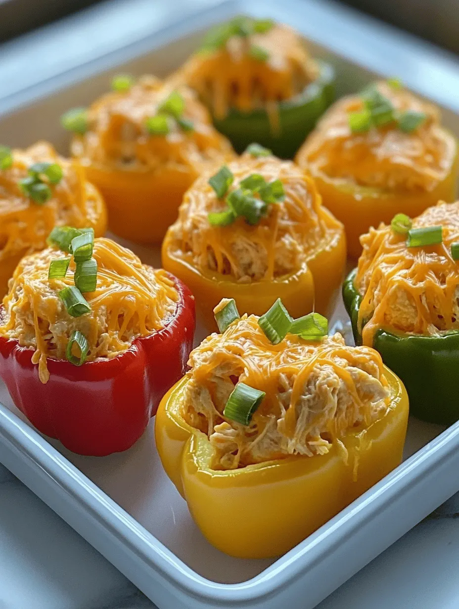 Buffalo Chicken Dip Stuffed Sweet Bell Peppers is a culinary delight that unites two beloved favorites into a single, mouthwatering dish. Imagine the rich, spicy flavors of buffalo chicken dip cradled within the vibrant, nutritious embrace of sweet bell peppers. This fusion recipe not only satisfies taste buds but also offers a health-conscious alternative to traditional buffalo chicken dip. Perfect for a variety of occasions—be it game days, parties, or casual weeknight dinners—this dish is sure to impress guests and family alike.