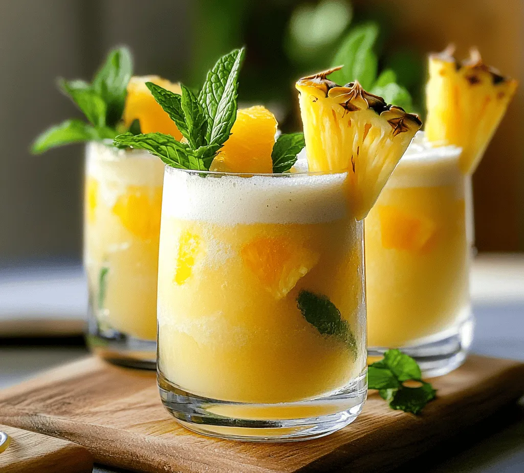 Welcome to the vibrant world of tropical flavors with our delightful recipe for Tropical Pineapple Paradise. This refreshing drink captures the essence of sun-soaked beaches and swaying palm trees, making it the perfect choice for warm weather, festive gatherings, or simply a moment of relaxation at home. Imagine sipping on a drink that not only tantalizes your taste buds but also offers a burst of hydration and essential nutrients. The Tropical Pineapple Paradise is a celebration of nature's sweetness and a true testament to the joys of crafting cocktails from fresh ingredients.