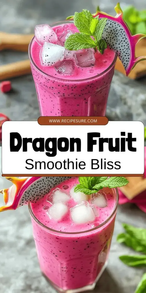 Boost your smoothie game with the incredible Dragon Fruit Delight Smoothie! This tropical treat combines the vibrant flavors of dragon fruit and banana with the creamy goodness of coconut or almond milk, creating a refreshing drink packed with health benefits. Low in calories but high in antioxidants, this smoothie is perfect for breakfast or a refreshing snack. Click through to explore the easy recipe and discover how to make this colorful delight at home!