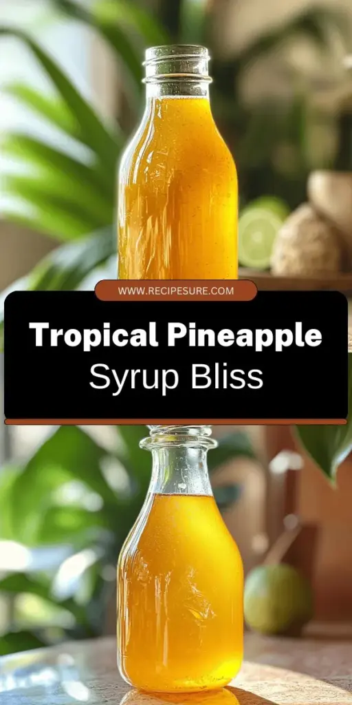 Discover the taste of paradise with our Tropical Paradise Pineapple Delight syrup recipe! This refreshing homemade syrup is perfect for drizzling over pancakes, adding to smoothies, or mixing into cocktails for a tropical twist. Made with fresh pineapple juice, lime, and vanilla, it's simple to create and bursting with flavor. Click through to explore the full recipe and elevate your meals with this delicious syrup anytime you crave a taste of summer!