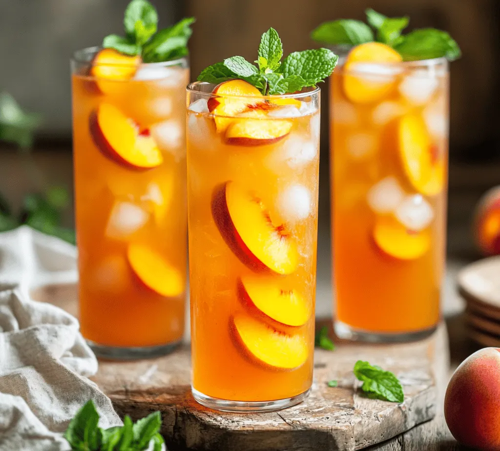 As the sun begins to shine brighter and the temperatures rise, nothing is more refreshing than a glass of Southern Peach Tea. This beloved beverage captures the essence of summer, providing a sweet, revitalizing experience that perfectly complements warm afternoons spent on the porch or picnics in the park. Southern Peach Tea is more than just a drink; it is a celebration of the rich culinary heritage of the South, where hospitality and comfort are paramount.