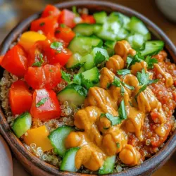 Incorporating healthy, plant-based ingredients into our daily meals is more than just a trend—it's a lifestyle choice that can lead to improved well-being and vitality. One delightful way to embrace this philosophy is through the vibrant and nutritious Quinoa & Chickpea Salad with Creamy Peanut Dressing. This dish is not only visually appealing, with its colorful medley of vegetables and textures, but it also packs a punch in terms of flavor and nutrition.