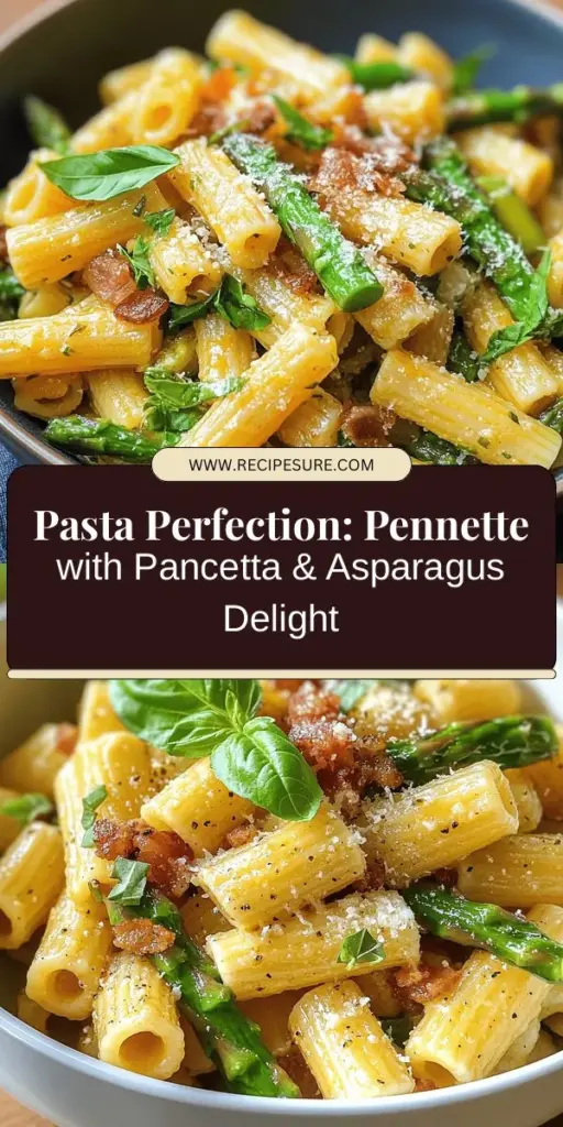 Discover the delightful flavors of Pennette Pasta Adventure with Pancetta and Asparagus! This elegant dish beautifully combines crispy pancetta and fresh asparagus, creating a satisfying meal that’s perfect for any occasion. Learn about the unique pennette pasta, the role of each ingredient, and follow our step-by-step guide for a culinary experience that enhances your cooking skills. Elevate your dining table with this delicious Italian-inspired recipe. #PastaRecipe #ItalianCuisine #CookingAdventure #Foodie #PastaLovers
