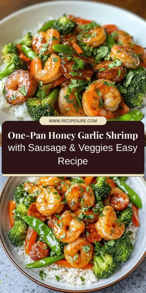 Looking for a quick and flavorful meal? Try this Easy Honey Garlic Shrimp with Sausage & Veggies! This one-pan dish features succulent shrimp, smoky sausage, and vibrant vegetables, all coated in a delicious honey garlic sauce. Perfect for busy weeknights or a weekend treat, this recipe is simple to follow and requires minimal cleanup. Enjoy a healthy and satisfying dinner that your family will love! #ShrimpRecipe #OnePanMeal #HoneyGarlic #HealthyDinner #EasyCooking