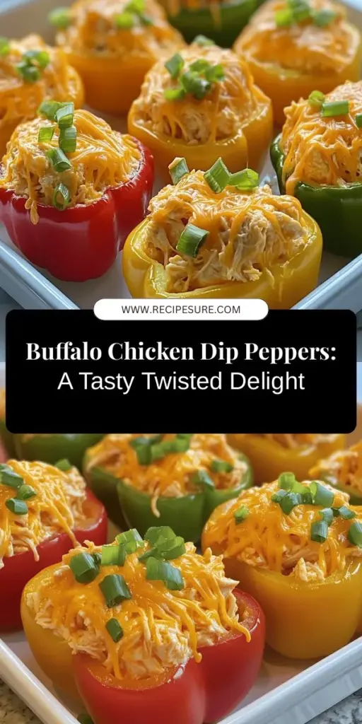 Discover the perfect appetizer with Buffalo Chicken Dip Stuffed Sweet Bell Peppers! This vibrant dish marries the spicy flavors of buffalo chicken dip with the sweetness of bell peppers, creating a deliciously healthy alternative. Ideal for game days, parties, or weeknight dinners, it's easy to prepare and sure to impress. Explore variations like vegetarian options or spicy twists, and enjoy a balanced meal that’s full of flavor. #BuffaloChickenDip #StuffedPeppers #HealthyEating #DeliciousRecipes #GameDayEats