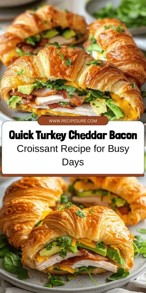 Discover the mouthwatering Turkey Cheddar Bacon Croissant Delight, a quick and satisfying meal that's perfect for any occasion! This easy recipe combines flaky croissants with savory turkey, crispy bacon, creamy avocado, and a zesty sauce, making it a delicious treat for yourself or a crowd. Explore its rich history and health benefits while enjoying this delightful dish that’s sure to please! #CroissantRecipe #TurkeyDelight #QuickMeal #FoodieHeaven #YummyEats