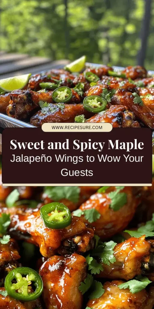 Try these Sweet & Spicy Maple Jalapeño Wings for an unforgettable appetizer! Bursting with flavor, these wings combine the sweetness of maple syrup with a spicy kick from fresh jalapeños. Perfect for game day or family dinners, they’re easy to make and sure to impress. Discover the joy of homemade wings with a perfect balance of sweet and heat that everyone will love! #ChickenWings #Recipe #Appetizers #Foodie #SpicyRecipes #MapleSyrup #WingsNight