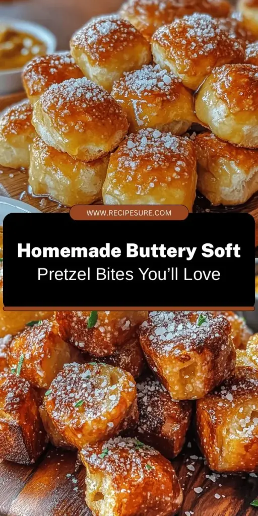 Indulge in the joy of homemade buttery soft pretzel bites! Perfect for game days or casual snacking, these delightful morsels boast a chewy interior and crispy exterior. Paired with your favorite dips like cheese sauce or honey mustard, they're sure to impress. Follow our easy steps to create these treats right in your kitchen, and experience the irresistible aroma of baking pretzels. Get ready for a fun baking adventure! #PretzelBites #HomemadeSnacks #BakingJoy #FoodieFun #DeliciousDips #SnackTime