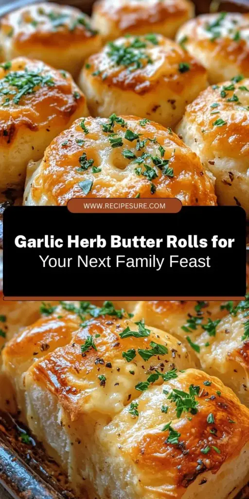 Elevate your dining experience with these irresistible Garlic Herb Butter Rolls! Perfectly warm, fluffy, and infused with the aromatic flavors of garlic and fresh herbs, they make a delightful accompaniment to soups, roasts, or simply enjoyed with butter. Baking them from scratch adds joy and warmth to any meal. Discover the simple pleasure of homemade bread that brings family and friends together. Try out this recipe and savor every bite! #baking #homemade #bread #comfortfood #rolls #garlicbread ✨