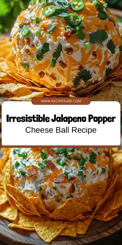 Spice up your next gathering with the Spicy Delight Jalapeno Popper Cheese Ball! This zesty appetizer features a creamy blend of cheeses, smoky bacon, and jalapeños, all wrapped in a crispy tortilla chip coating. Perfect for parties or cozy nights in, it's easy to make ahead and sure to impress your guests. Enjoy the delicious twist on a classic! #JalapenoPoppers #CheeseBall #Appetizer #PartyFood #YummyRecipes #SpicySnack #FoodieFun