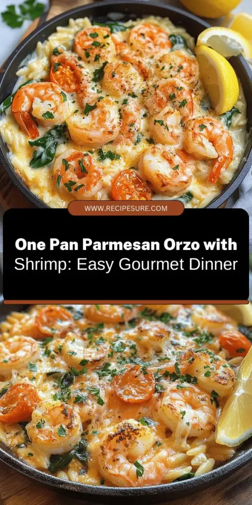 Discover the joy of One Pan Parmesan Orzo with Shrimp! This easy and elegant dish combines creamy orzo pasta, succulent shrimp, and rich Parmesan, making it a perfect weeknight dinner. With minimal cleanup and a burst of flavors, it's both comforting and satisfying. Packed with protein and nutrients, this meal is sure to please the whole family. Try it tonight for a delightful culinary experience! #OnePanMeal #ShrimpRecipes #Orzo #EasyDinner #HealthyEating #Foodie