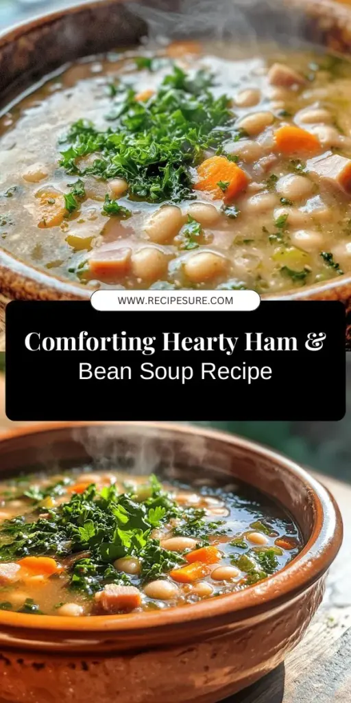 Warm up with a comforting bowl of Hearty Ham & Bean Soup, perfect for any season! This nutritious dish combines protein-packed ham, fiber-rich beans, and colorful veggies, making it a filling meal ideal for cozy nights or busy lunches. Easy to prepare, it’s a great way to use leftover holiday ham while providing essential vitamins and minerals. Check out the full recipe and enjoy a bowl of deliciousness today! #SoupRecipe #ComfortFood #HealthyEating #HamAndBeans #HomeCooking #MealPrep