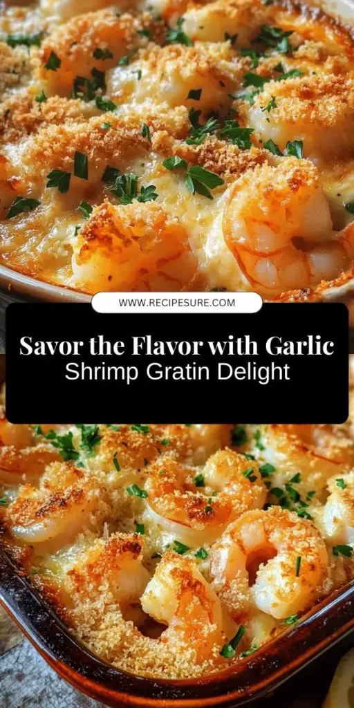 Discover the rich flavors of Delightful Garlic Shrimp Gratin, the perfect dish for any occasion! Highlighting fresh shrimp, aromatic garlic, and a creamy sauce topped with a crispy golden crust, this recipe combines comfort and elegance effortlessly. Easy to prepare yet impressive, it's a true culinary treasure that seafood lovers will adore. Serve it with lemon wedges for a refreshing contrast. Try it out today! #GarlicShrimpGratin #SeafoodRecipes #CookingAtHome #DinnerParty #ComfortFood #GourmetCooking #Foodie