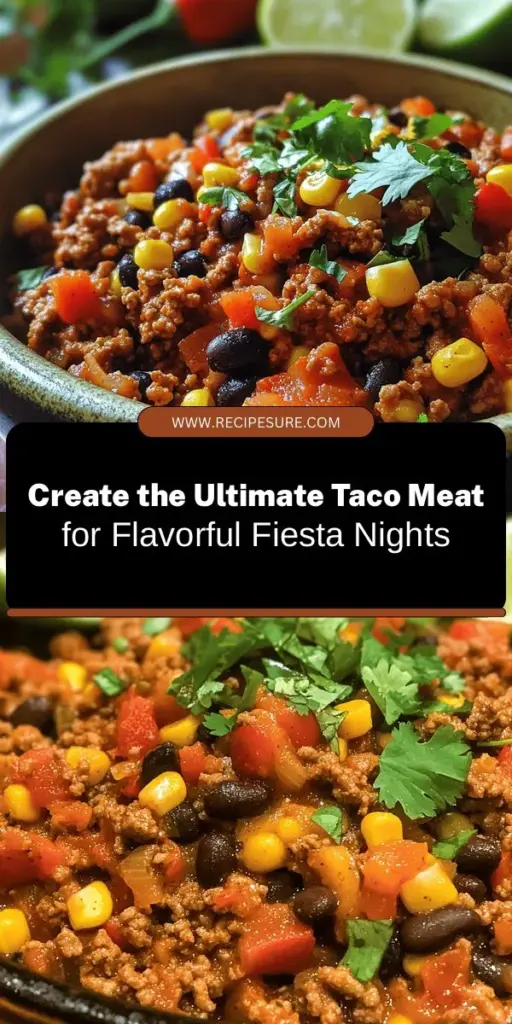 Discover the ultimate taco meat recipe that promises a flavor explosion! Perfect for family meals and gatherings, this versatile filling can be made with ground beef or ground turkey, catering to various dietary preferences. With a blend of aromatic spices, fresh vegetables, and cooking tips, you'll create a mouthwatering dish that transforms taco night into a fiesta. Get ready to impress your guests and delight your taste buds! #TacoNight #FlavorExplosion #HealthyEating #TacoMeat #CookingTips #FoodieFun