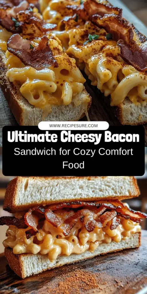 Indulge in the ultimate comfort food with the Cheesy Bacon Bliss Sandwich! This delightful recipe features creamy leftover mac 'n' cheese, crispy bacon, and gooey cheddar, all toasted to perfection between your choice of bread. Perfect for lunch or a cozy snack, learn how to create this nostalgic dish with a modern twist. Elevate your taste experience with quality ingredients and simple cooking tips. Get ready for cheesy, bacon-filled happiness! #ComfortFood #Sandwich #MacAndCheese #Bacon #Cheddar #Foodie #Yummy #CookingIdeas