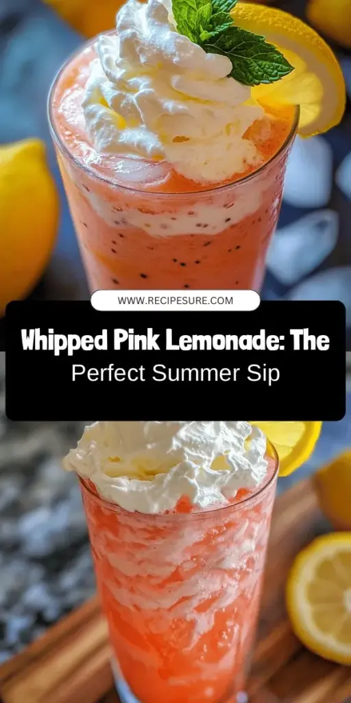 Beat the heat this summer with a refreshing Whipped Pink Lemonade! This delightful twist on classic lemonade combines fresh lemon juice, creamy whipped topping, and a pop of color for an eye-catching drink. Perfect for poolside lounging or summer picnics, it's easy to customize the sweetness and add your favorite garnishes. Ready for a summer treat? Get the full recipe now and impress your friends and family! #SummerDrinks #Lemonade #RefreshingBeverages #WhippedLemonade #DrinkRecipe #SummerSips