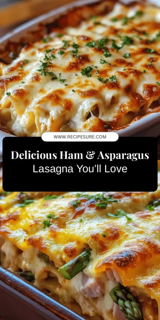 Discover the delicious twist on a classic with our Ham & Asparagus Lasagna Delight! This comforting dish combines layers of creamy cheeses, savory ham, and fresh asparagus, creating a flavorful experience that your whole family will love. Whether it's for a cozy dinner or a festive gathering, this lasagna is simple to make and sure to impress. Bring warmth and joy to your table with this delightful recipe. #HamAndAsparagusLasagna #ComfortFood #EasyRecipes #HomeCooking #FamilyDinner