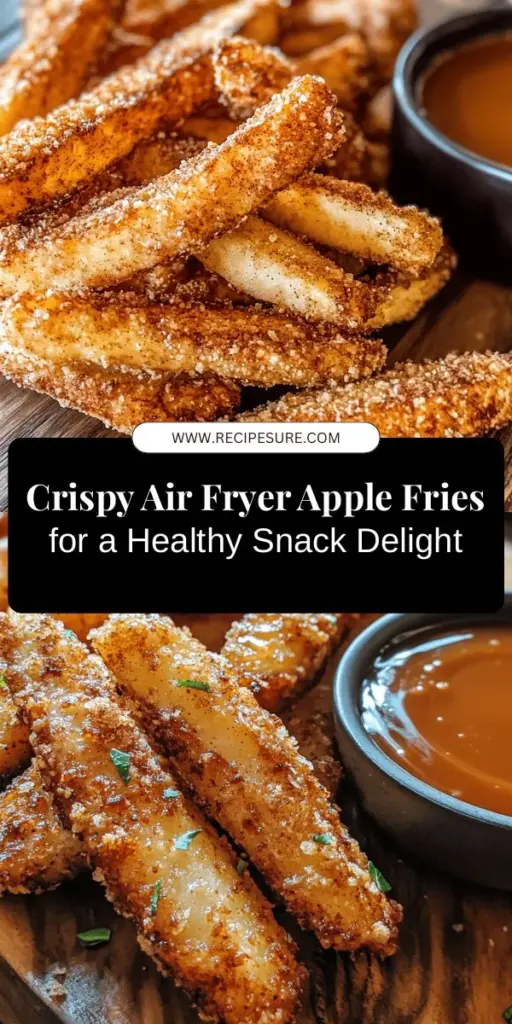 Satisfy your snack cravings with these Crispy Air Fryer Apple Fries! This delicious recipe combines the sweetness of apples with a crunchy coating, offering a healthy twist on fried favorites. With simple ingredients like apples, flour, and panko breadcrumbs, you'll enjoy a guilt-free treat that’s easy to make. Pair them with caramel or yogurt-based dips for an extra indulgence. Perfect for any time of day! #AirFryer #HealthySnacks #AppleFries #EasyRecipes #GuiltFreeTreats