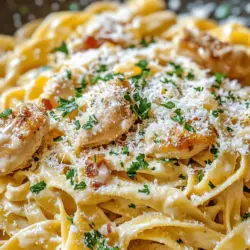 When it comes to comfort food, few dishes can compete with a steaming plate of creamy pasta. The rich, velvety textures combined with the warmth of hearty ingredients create a delightful experience that is not only satisfying but also evokes a sense of nostalgia. Among the myriad of creamy pasta offerings, Creamy Garlic Chicken Carbonara stands out as an exceptional choice for family dinners and gatherings. This dish artfully marries the robust flavors of tender chicken, crispy bacon, and a luscious cream sauce, making it a go-to recipe for both novice cooks and seasoned chefs alike.