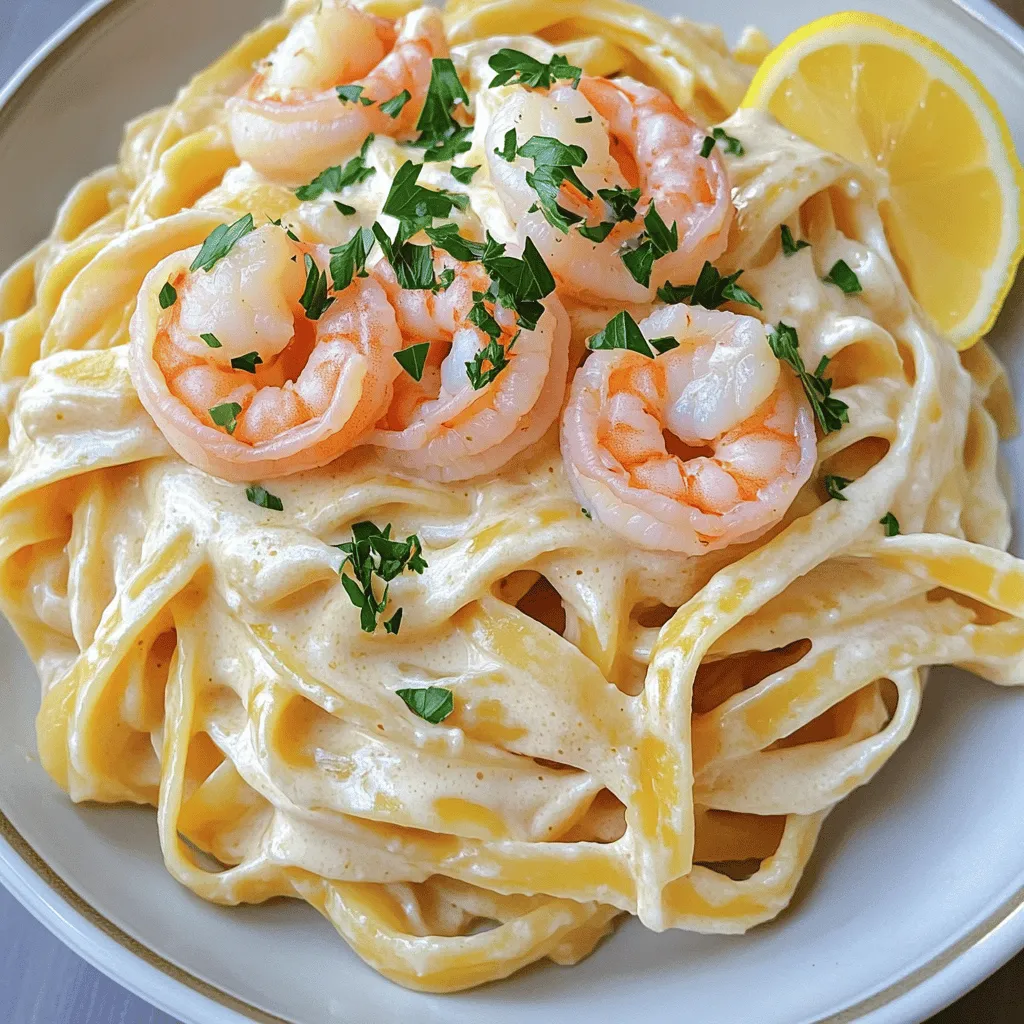 To create a fantastic shrimp alfredo recipe, you need a few key ingredients. First, fettuccine pasta shines in this dish. Its thick, flat shape holds the creamy sauce well.