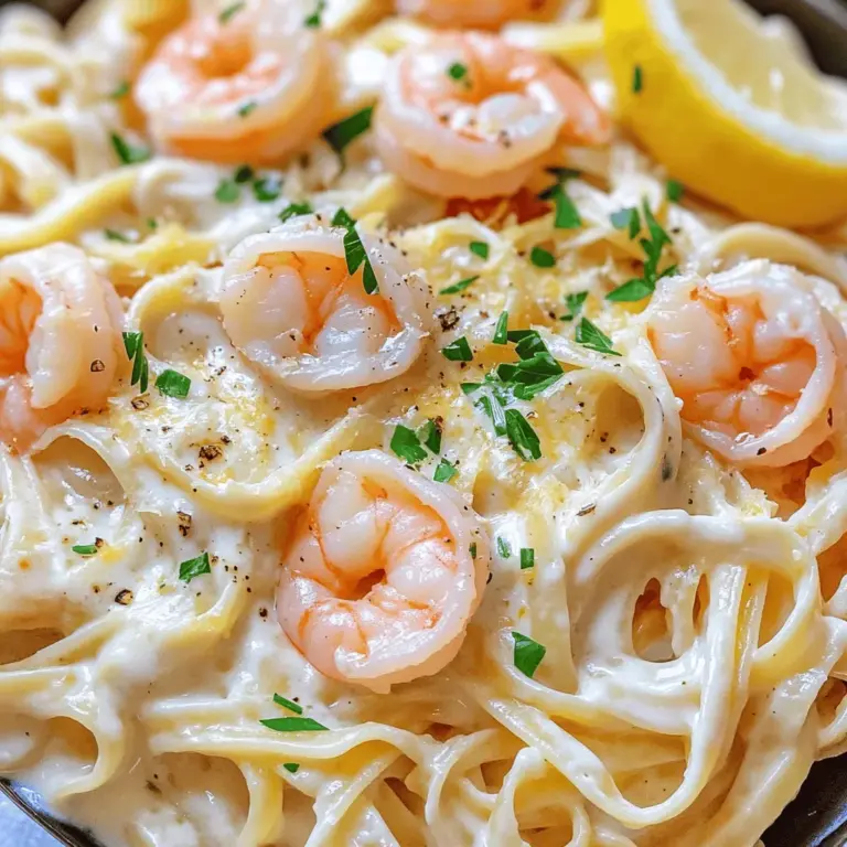 To create a fantastic shrimp alfredo recipe, you need a few key ingredients. First, fettuccine pasta shines in this dish. Its thick, flat shape holds the creamy sauce well.