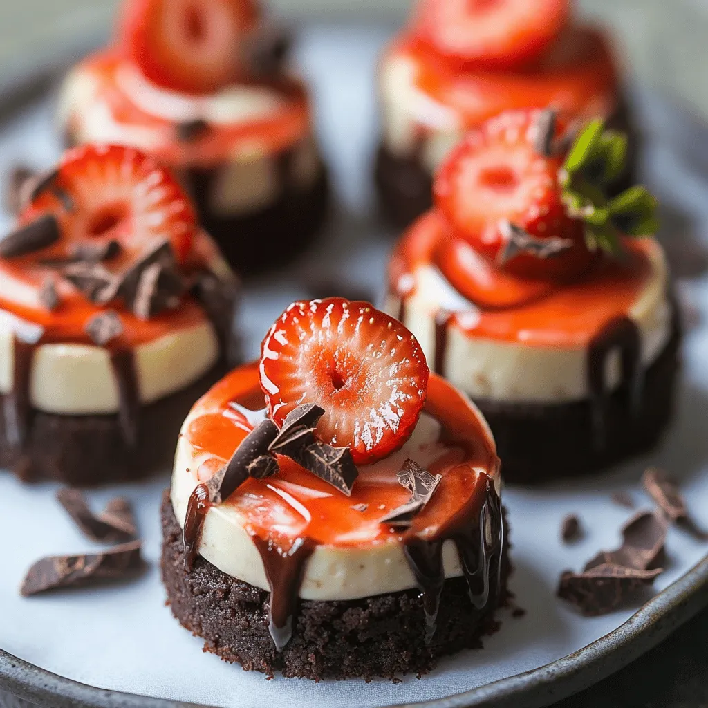 The chocolate strawberry mini cheesecakes recipe features simple yet essential ingredients. Each one plays a role in making these treats delicious.