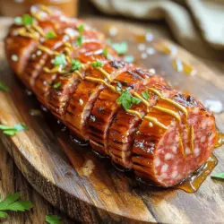 Welcome to the delightful world of Mustard Hasselback Kielbasa Bites, a dish that not only satisfies the palate but also dazzles the eyes. Whether you're hosting a vibrant gathering, gearing up for a nail-biting game day, or simply enjoying a casual family dinner, this recipe is bound to become a crowd favorite. The Hasselback technique, which involves making thin cuts in the sausage, not only enhances the visual appeal of the dish but also ensures that each bite offers a perfect balance of crispy exterior and juicy, flavorful interior.