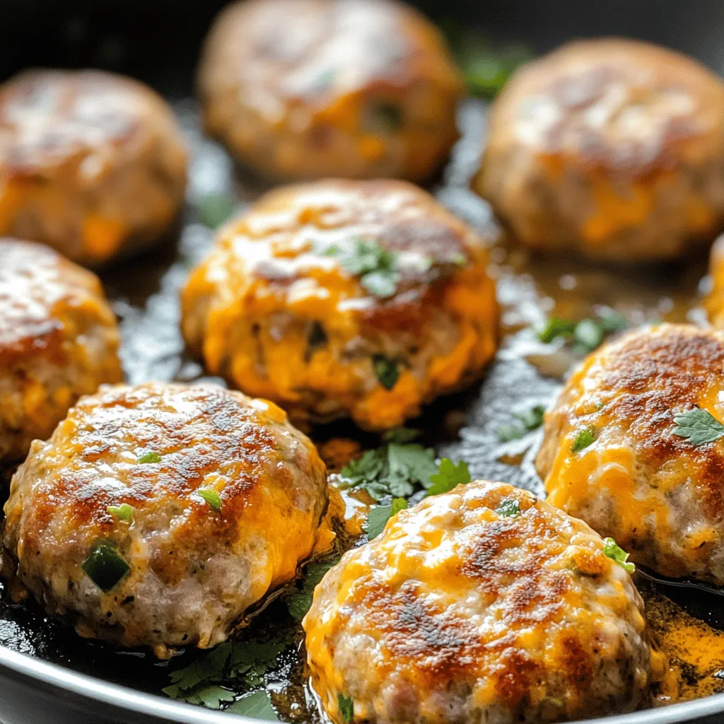 Imagine biting into a perfectly cooked sausage patty where the robust flavors of seasoned pork meet the zesty heat of fresh jalapeños. Each bite is complemented by the sharpness of cheddar cheese, creating a symphony of flavors that will leave you craving more. This dish is not only a delightful breakfast option but also serves as a fantastic addition to brunch, lunch, or even dinner. You can serve these patties on their own, pair them with scrambled eggs, or even use them as a delicious filling for breakfast sandwiches.