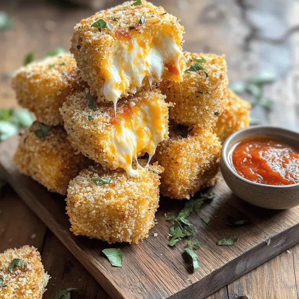 Cheesy Parmesan mozzarella bites are delightful snacks that pack a cheesy punch. You can enjoy them as appetizers, party snacks, or a quick treat. They are small, crispy balls filled with gooey cheese. When you bite in, the cheese melts in your mouth, creating a warm, comforting feeling.