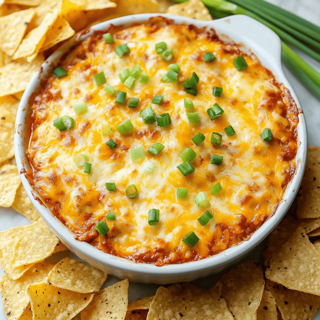 Chili cheese dip is a favorite snack at gatherings. To make the best dip, you need key chili cheese dip ingredients. The base of this dish includes a can of chili. You can choose meat or vegetarian chili. Cream cheese adds a creamy texture. Sour cream gives extra smoothness. Cheddar cheese is essential for that cheesy flavor.