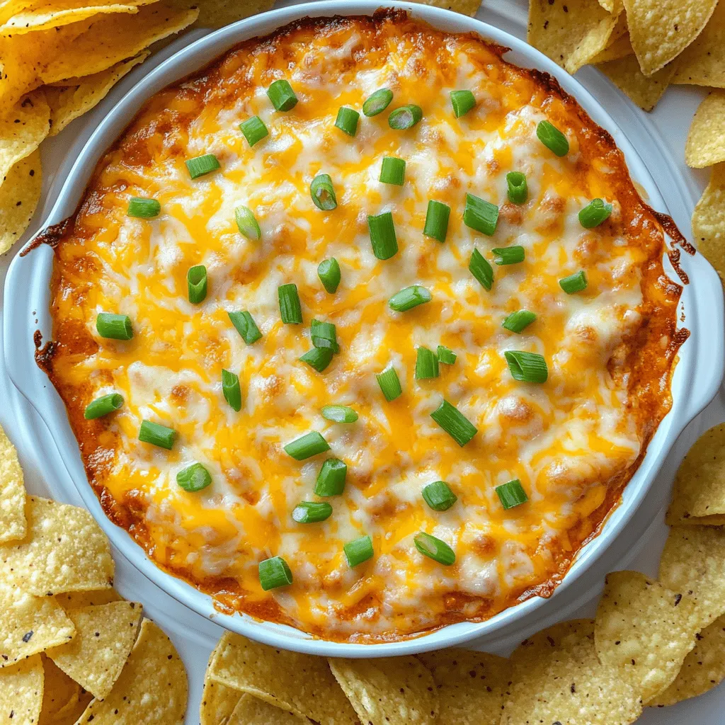 Chili cheese dip is a favorite snack at gatherings. To make the best dip, you need key chili cheese dip ingredients. The base of this dish includes a can of chili. You can choose meat or vegetarian chili. Cream cheese adds a creamy texture. Sour cream gives extra smoothness. Cheddar cheese is essential for that cheesy flavor.