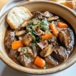 The heart of Beef Bourguignon lies in its simple yet rich ingredients. You need tender beef, fresh vegetables, and good wine.