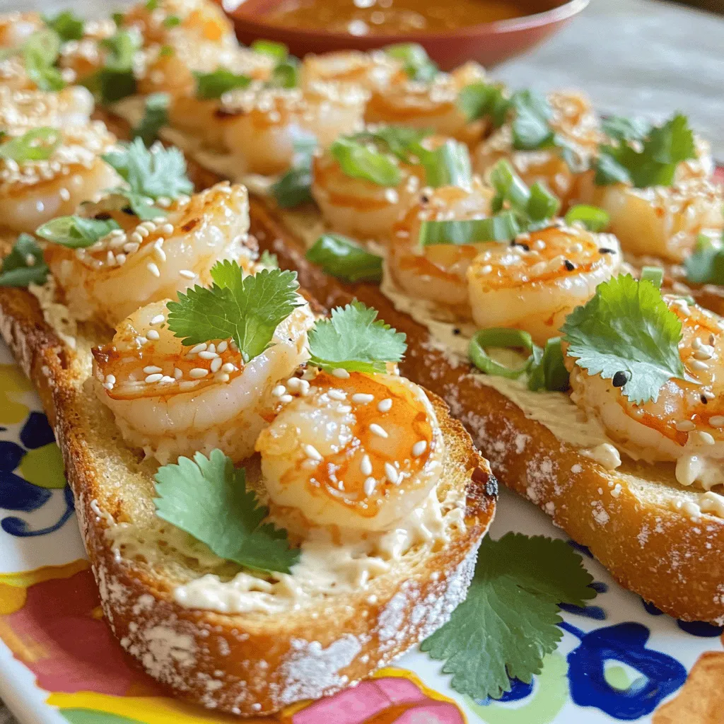 To make baked shrimp toast, you need simple and fresh ingredients. First, grab 1 pound of shrimp. Make sure they are peeled and deveined. Next, you will need 4 slices of bread. You can use white or whole grain bread.