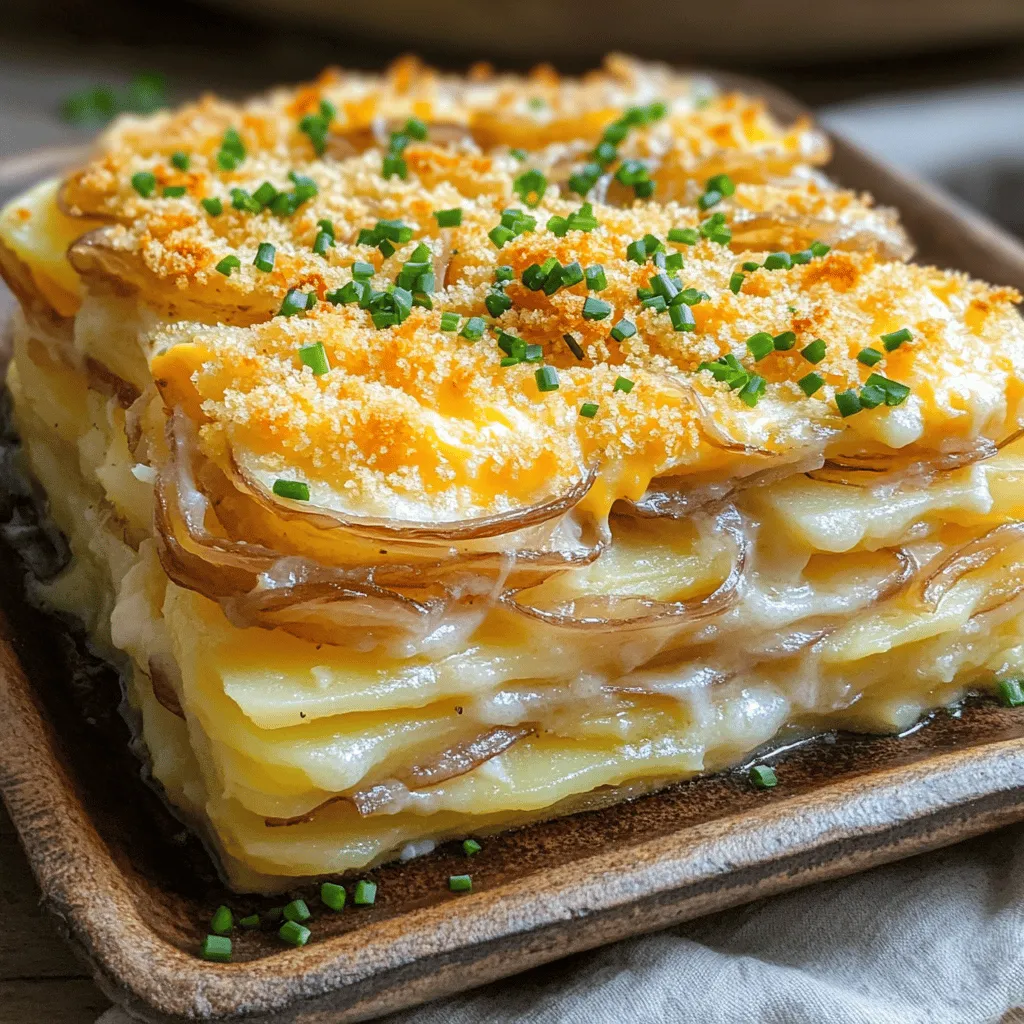 Delve into the warm embrace of comfort food with this Crispy Onion Scalloped Potatoes recipe. Imagine layering tender, thinly sliced russet potatoes with sweet, caramelized onions, enveloped in a rich and creamy sauce, and topped with a golden, crispy breadcrumb crust. This dish is not only a feast for the senses but also a heartwarming addition to family dinners and festive occasions alike. As you explore the art of crafting this classic side dish, you’ll find that it has the power to transform ordinary meals into extraordinary experiences, becoming a beloved staple at your table.