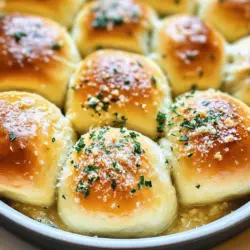 To make homemade garlic bread rolls, you need simple ingredients. Start with 3 cups of all-purpose flour. You will also need 2 tablespoons of sugar. One packet of active dry yeast is key for rising. Add 1 teaspoon of salt for flavor. For moisture, use 1 cup of warm milk. Melt 4 tablespoons of unsalted butter to mix in. Finally, gather 4 cloves of minced garlic and 2 tablespoons of finely chopped fresh parsley.