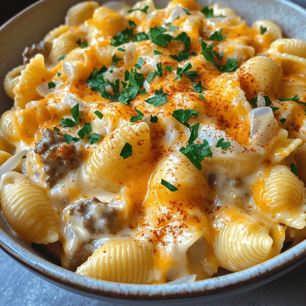 The creamy beef and shells recipe is rich and comforting. It uses simple, easy-to-find ingredients. You need 1 pound of lean ground beef. This meat gives the dish a hearty base. A good choice is lean beef to keep it healthy.