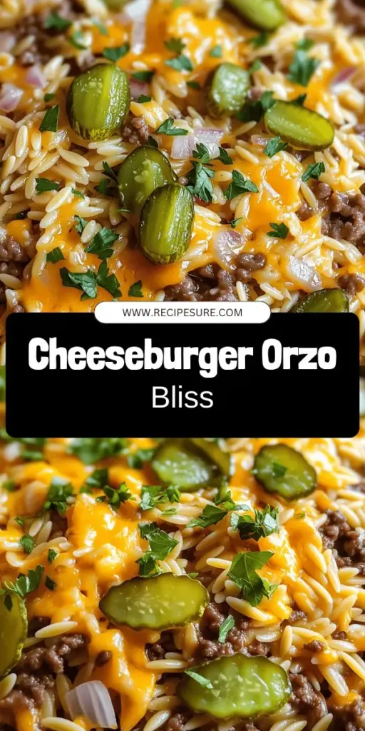 Discover the delicious Cheeseburger Orzo Delight, a unique recipe that combines the classic flavors of a cheeseburger with the comforting texture of orzo pasta. Perfect for busy nights, this quick and easy one-pot meal can be ready in just 30 minutes. Filled with savory ground beef, melted cheese, and fresh veggies, it's sure to please everyone at the table. Click through to explore this mouthwatering recipe and make it a new family favorite!