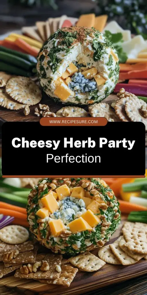 Impress your guests at your next gathering with the Cheesy Herb Delight Ball, a savory appetizer bursting with flavor! This easy-to-make cheese ball combines cream cheese, sharp cheddar, blue cheese, and fresh herbs for a delectable treat. Perfect for dipping with crackers or veggies, it’s a versatile dish that suits any occasion. Click through to explore the full recipe and elevate your hosting game with this delicious crowd-pleaser!