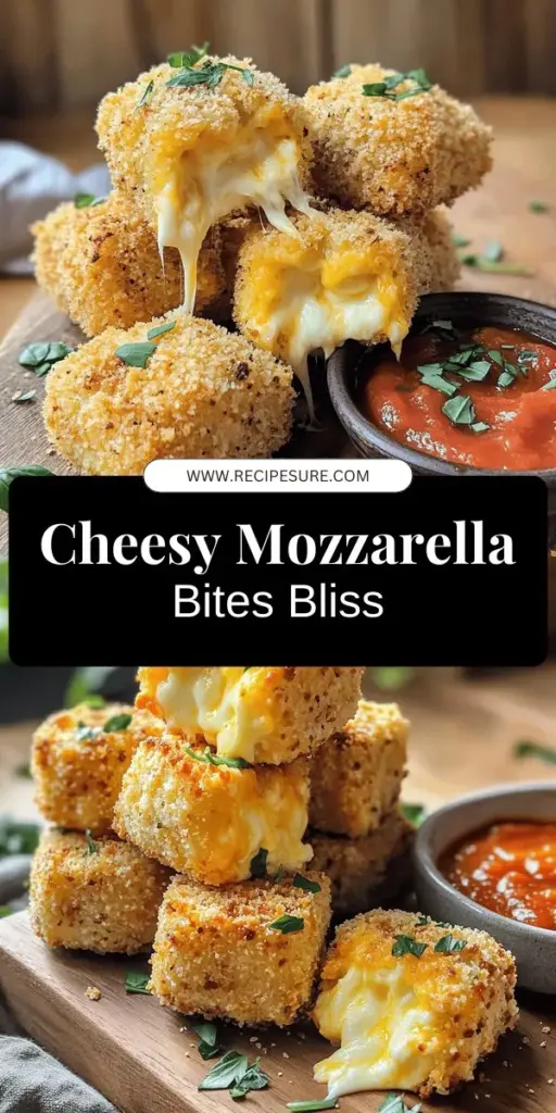 Craving a quick and tasty snack? Try making Cheesy Parmesan Mozzarella Bites! These warm, gooey treats are simple to whip up and perfect for parties or cozy nights in. Follow our easy steps for golden, crispy bites filled with melty cheese, along with tips for delicious variations and dipping sauces. Don't miss out on this cheesy goodness—click through to explore the full recipe and indulge in these irresistible bites!