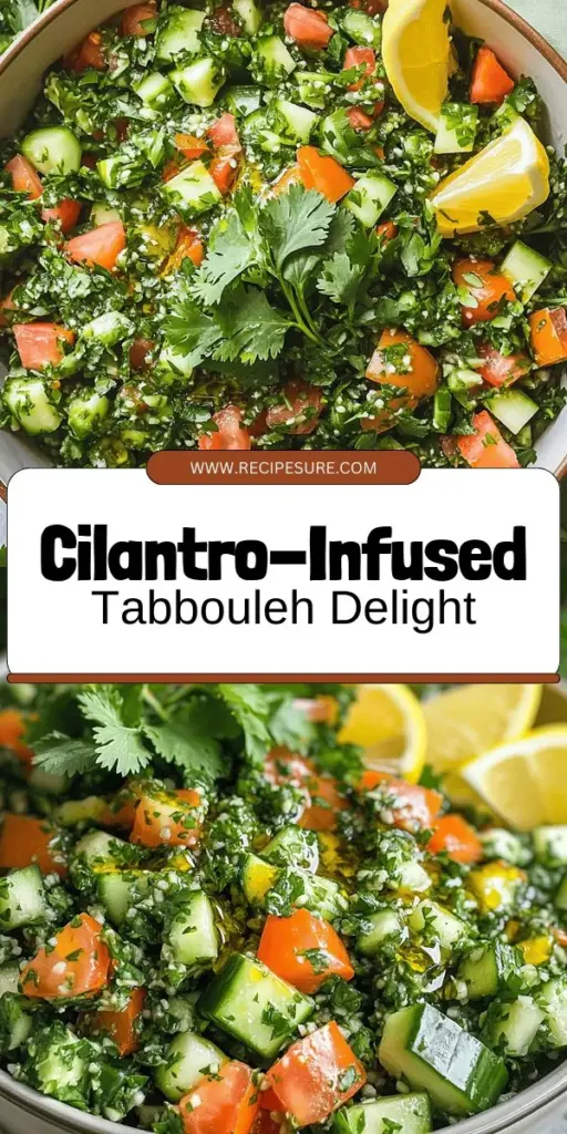 Discover the vibrant flavors of tabbouleh with cilantro, a fresh salad that's perfect for any occasion! Packed with healthy ingredients like bulgur, parsley, and tomatoes, this dish is not only easy to make but also customizable with fun variations. Learn how cilantro enhances the flavor profile and explore tips for preparation and storage. Ready to elevate your salad game? Click through to explore the full recipe and delight in this refreshing dish!