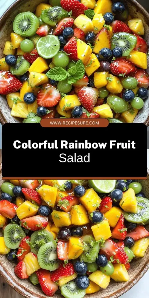 Brighten your day with a colorful Rainbow Fruit Salad topped with a zesty Honey Lime Dressing! This healthy treat is not just a visual feast, but it also bursts with delicious flavors. Discover how to select the best fruits, create a simple dressing, and serve it beautifully for any occasion. Perfect for parties or a refreshing snack, click through to explore the full recipe and tips for a vibrant dish everyone will adore!