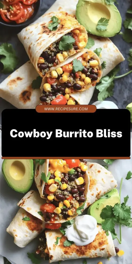 Savor the bold flavors of the Cowboy Burrito, a hearty meal perfect for any occasion! This recipe highlights the best of Tex-Mex cuisine with a nutritious filling of black beans, quinoa, and colorful vegetables. It’s easy to customize based on your tastes and can be prepared in under 30 minutes, making it a quick and satisfying option for families. Click through to discover the step-by-step guide and endless variations to create your ideal Cowboy Burrito today!