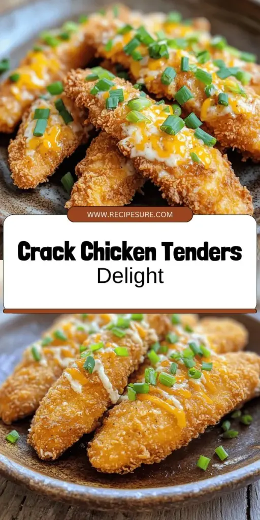 Discover how to make Crack Chicken Tenders that are simple, flavorful, and a surefire hit at your dinner table. This easy recipe combines tender chicken with creamy ranch seasoning and smoky bacon, creating a dish everyone will love. Perfect for busy nights or entertaining guests, these tenders can be customized to suit any dietary preference. Click through to explore the full recipe and elevate your chicken game today!