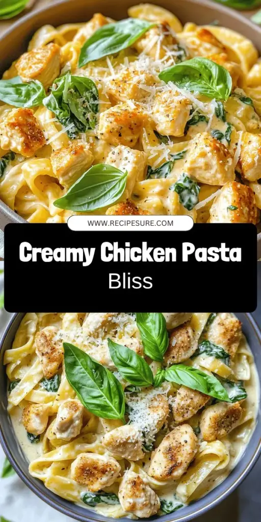 Indulge in the ultimate comfort food with our Creamy Chicken Pasta Delight recipe! This easy-to-make dish perfectly combines tender chicken, creamy sauce, and fresh spinach, all tossed with your choice of pasta. Ideal for busy weeknights or special occasions, it's a crowd-pleaser for both kids and adults. Click through to explore the full recipe, step-by-step instructions, and tips to customize your creamy pasta experience. Enjoy a delicious meal tonight!