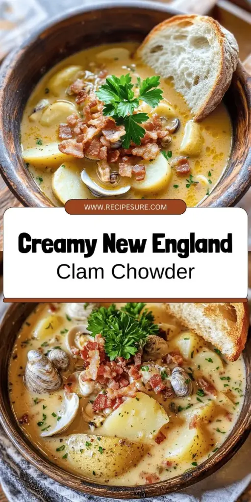 Indulge in the rich flavors of a classic Hearty New England Clam Chowder with our easy recipe that brings comfort to any table. Discover tips for selecting fresh clams, the essence of creamy broth, and how to achieve the perfect thickness. This cherished dish combines tender clams, bacon, and hearty potatoes for a satisfying meal. Click through to explore the full recipe and delight in this New England favorite that's sure to impress!