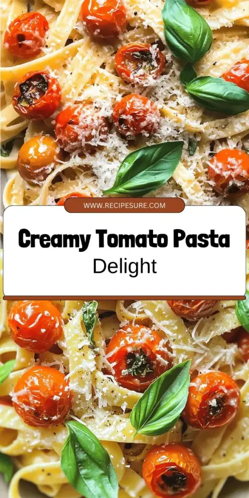 Satisfy your cravings with this creamy roasted tomato pasta that's both flavorful and easy to prepare! Bursting with juicy cherry tomatoes and a rich, velvety sauce, this dish is perfect for busy weeknights or impressing guests. Discover the essential ingredients, cooking tips, and creative variations to make it your own. Click through to explore the full recipe and elevate your dinner experience with this delicious meal!