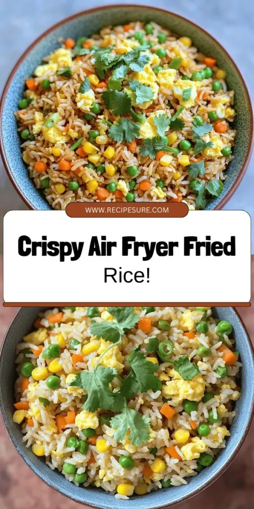 Discover the delicious world of Air Fryer Fried Rice with this simple and tasty recipe! Perfect for a quick meal, this dish combines jasmine rice, colorful veggies, and savory seasonings for an irresistible flavor. Whether you're adding protein like chicken or shrimp or keeping it vegetarian, customizing your fried rice is easy! Ready to impress your taste buds? Click through to explore the full recipe and elevate your cooking game!