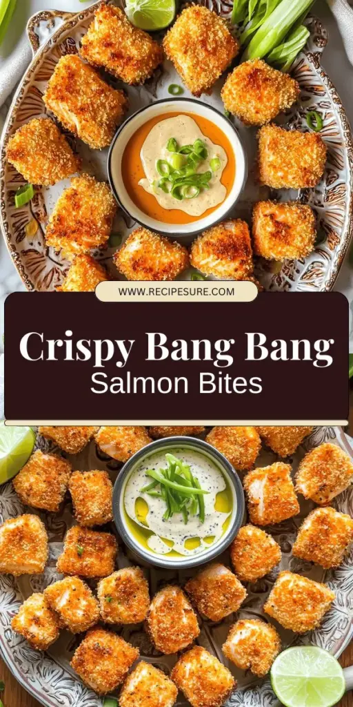 Elevate your seafood experience with this irresistible Air Fryer Bang Bang Salmon Bites recipe! Enjoy crispy salmon coated in panko breadcrumbs, drizzled with a creamy, spicy Bang Bang sauce. Perfect for quick dinners or impressing guests, these bites are not only delicious but also healthier thanks to air frying. Ready to create a flavor explosion? Click through to explore the full recipe and make these mouthwatering bites today!